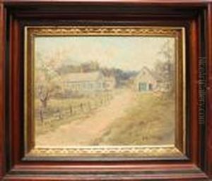 Farm Scene With Cherry Blossoms by Arthur Vidal Diehl