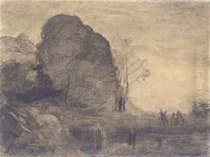 La Fete du Dieu Terme by Jean-Baptiste-Camille Corot