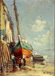 Untitled (packet At Wharf) by Arthur Vidal Diehl