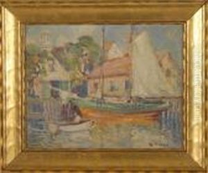 Provincetown Harbor Scene With Boats by Arthur Vidal Diehl