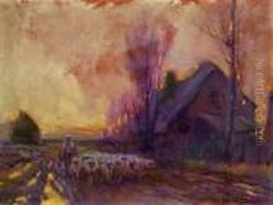 A Shepherd And His Flock by Arthur Vidal Diehl