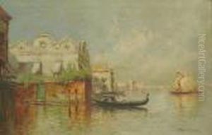 Venetian Gondola Scene by Arthur Vidal Diehl