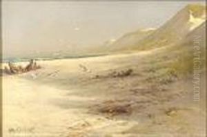 Dune Scene With Gullsand Exposed Ship's Knees In The Sand.