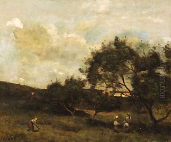 Paysans en vue d'un village (Peasants within sight of a Village) - view 1