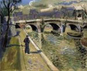 The Banks Of The River Seine (double-sided) by Rudolf Diener-Denes