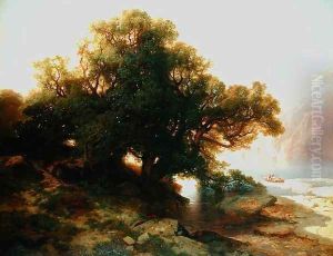 View of Lake Thuner, 1854 by Alexandre Calame