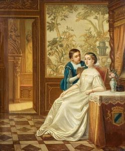 Einem Adeligen Fraulein Vorlesend by Johann Friedrich Dietler