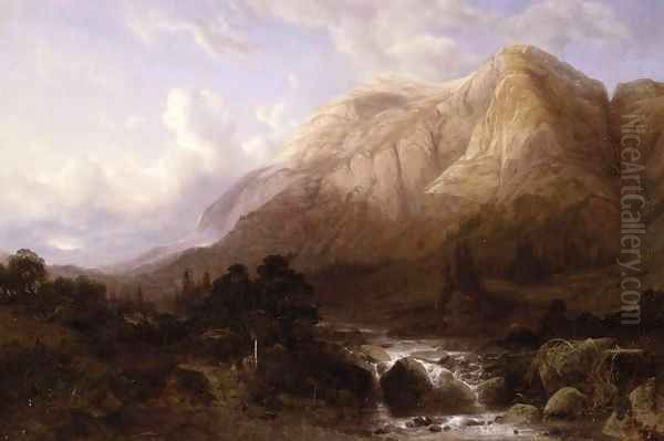 Mountainous Landscape with a Torrent - view 1