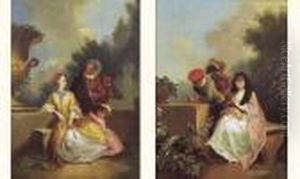 Jeune Femme Assise Avec Son Carlin Dans Un Parc.
