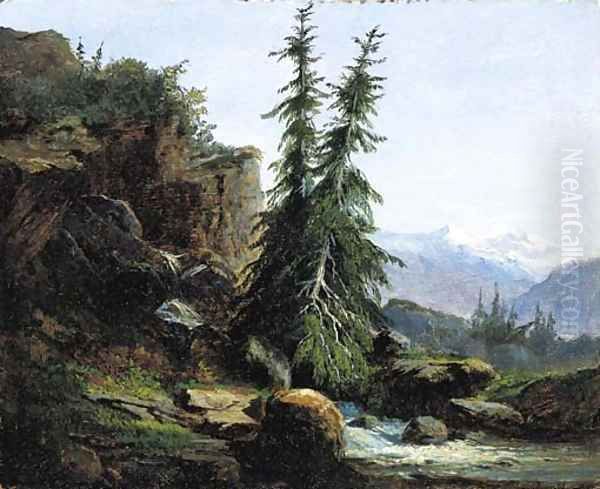 A view of the Swiss mountains of the Valais - view 1