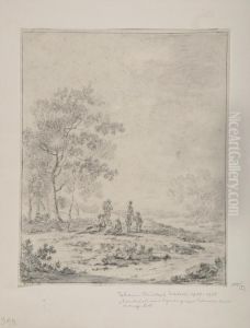 Landschaft Mit Figurengruppe.