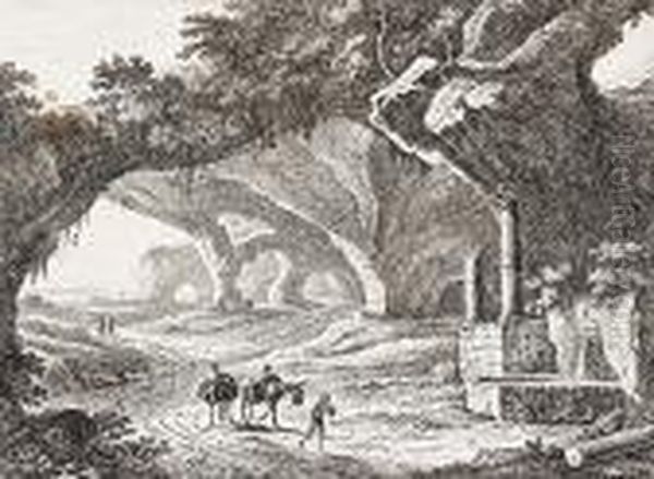 Sechs Gebirgslandschaften Mit Waldungen, Wasserfallen, Brucken Und Landlichen Figuren - view 1