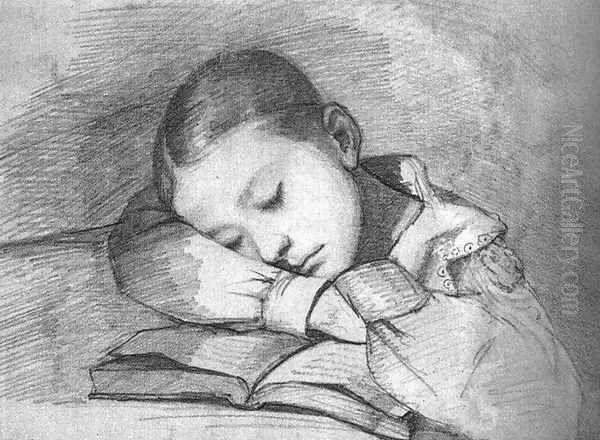 Portrait of Juliette Courbet as a Sleeping Child by Gustave Courbet