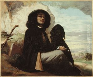 Self Portrait (or Courbet with a Black Dog) by Gustave Courbet