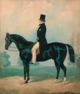 A Gentleman Seated On A Black Horse by Joshua Dighton