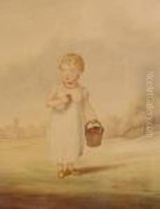 Portraitof A Child Holding A Basket Of Berries
