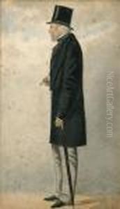 Portrait Of Johnmoyer Heathcote Full Length, Standing In Profile by Richard Dighton