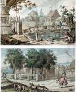 The Village Pond, Young Boys
Encouraging A Dog To Chase Ducks; And Kite-flying Near A Village by Robert Dighton