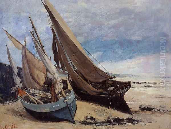 Fishing Boats on the Deauville Beach - view 1