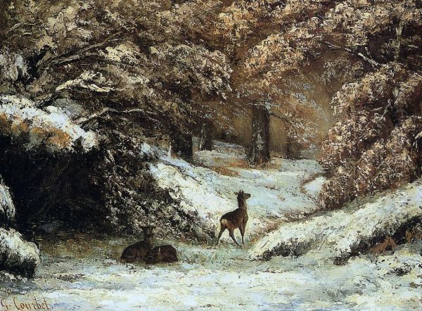 Deer Taking Shelter in Winter - view 1