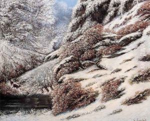 Deer in a Snowy Landscape, 1867