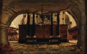 Interieur D'eglise by Adolph Alexander Dillens