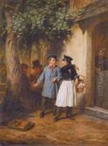 De Discussie Voor De Herberg (1855)