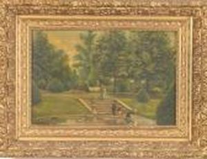 Formal Garden Scene With Figures Formal Garden Scene With Figures