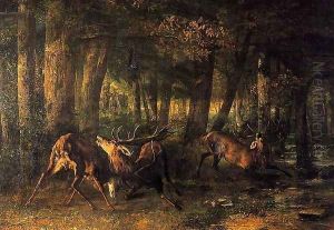 Battle of the Stags by Gustave Courbet