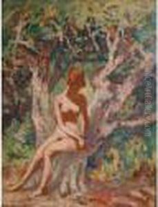 Noirmoutier, Nu Sous Un Arbre by Carl-Edvard Diriks