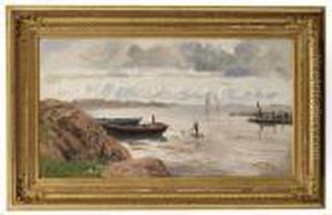Coastal Landscape Withboats 1890 Coastal Landscape Withboats 1890