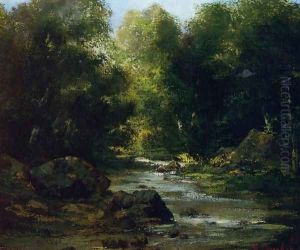 River Landscape by Gustave Courbet