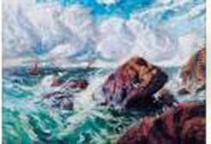 Mer Agitee En Bretagne by Carl-Edvard Diriks