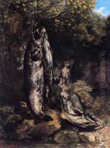 Still Life with Three Trout from the Loue River by Gustave Courbet