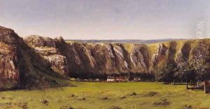 Rocky landscape near Flagey by Gustave Courbet