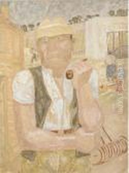 Portrait Of A Farmer With A Pipe - view 1