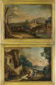 Paesaggio Con Ponte Sul Torrente by Antonio Diziani
