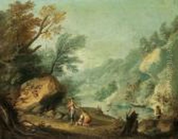 Paesaggio Roccioso Con Figure - view 1
