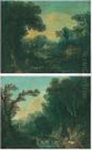 A River Landscape With A Milkmaid by Antonio Diziani