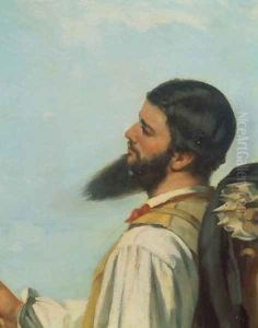 La Rencontre ou Bonjour M.Courbet (detail) by Gustave Courbet