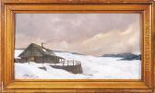 Pejzaz Zimowy Z Chata, 1914 R. - view 1