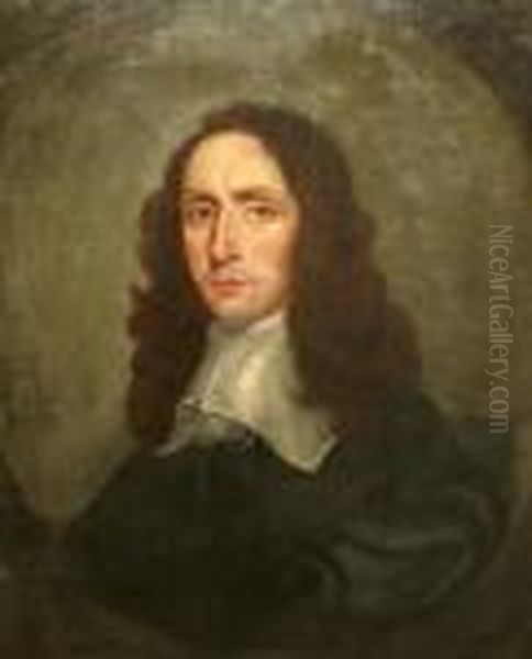 Portrait Of Gentleman, Seated 
Quarter-length In A Black Coat With A White Collar, Turned To The Right,
 Traditionally Held To Be Robert Walker Feigned Oval - view 1