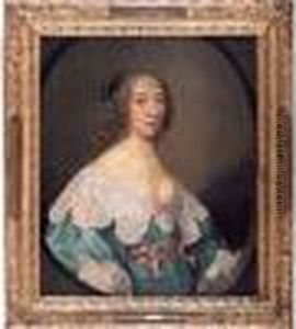 Portrait Presume De Lady Elizabeth Pickering, Dans Un Ovale Peint Portrait Presume De Lady Elizabeth Pickering, Dans Un Ovale Peint