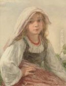 Portrait Of A Young Girl Half Length Portrait Of A Young Girl Half Length