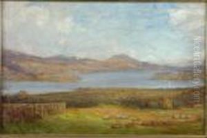 Sheep Grazing Before A Loch by Alexander Brownlie Docharty