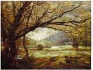 Grazing Sheep In A Pasture by Alexander Brownlie Docharty