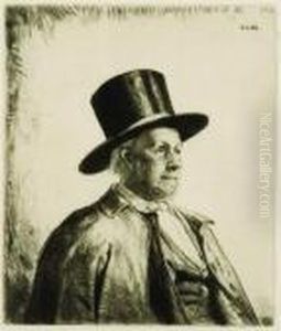 Portrait Of A Gentleman In A Top Hat by Francis H. Dodd