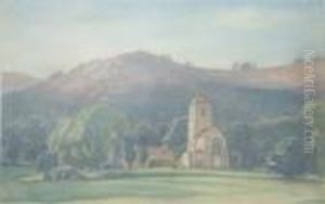 Landscape With Little Malvern Priory And Hills Beyond Landscape With Little Malvern Priory And Hills Beyond