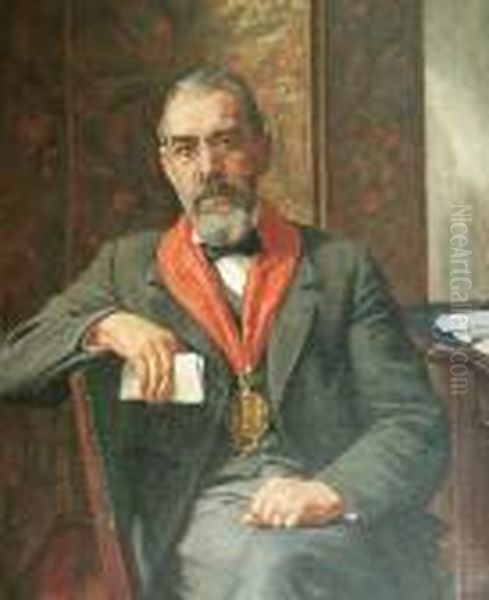 Portrait Of A Gentleman Seated, Wearing A Badge Of Office - view 1
