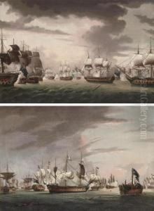 The Battle Of The Saintes, 12th April by Robert Dodd